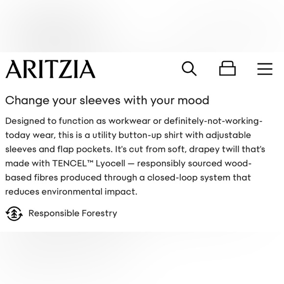 ARITZIA Babaton Utility Shirt 100% TENCEL responsibly sourced fibers - Orange - Picture 13 of 16